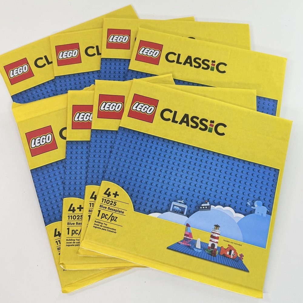Lot Of 8 - LEGO Classic Blue Baseplate 11025 Building Kit *NEW & SEALED*